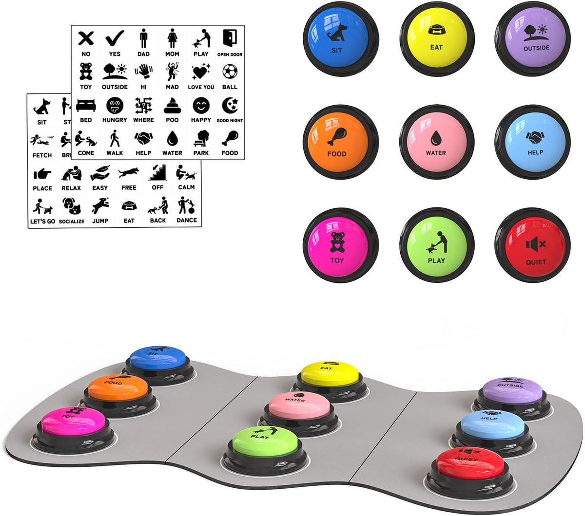 Dog Buttons for Communication - A-9 Pack