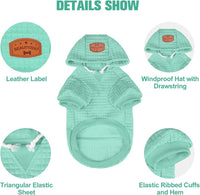Small Dog Hoodie,Warm Winter Dog Sweater with Pocket & Leash Hole – Essentials for Dogs - Mint Green / S (Back: 12",Chest: 16", Neck: 10") - image 4