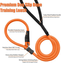 4 ft braided nylon slip rope dog training leash with padded handle - view 3