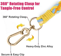 5FT Braided Cotton Rope Leash for Small, Medium and Large Dogs - Sunshine Breeze - image 4
