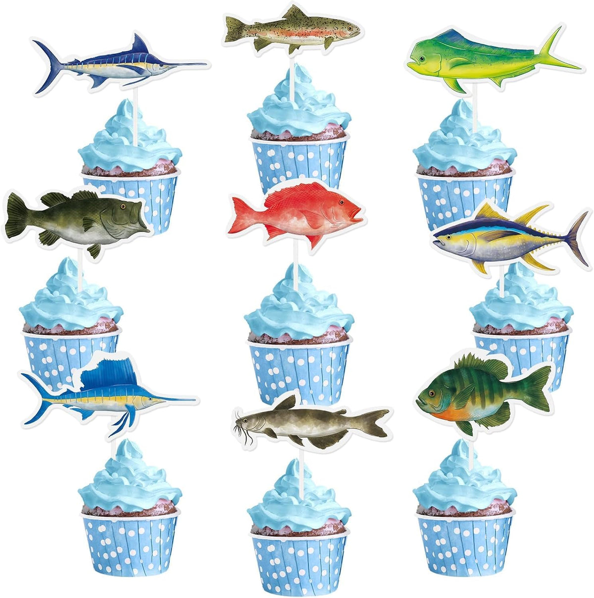 WERNNSAI 36 farm cupcake toppers with cow, pig, sheep, horse and house designs - view 5