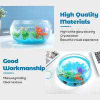 2 Gallon Glass Fish Bowl with Decor - 1 gal fish bowl - image 3