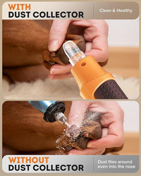 YABIFE 7-Speed Pet Nail Grinder with Light – Heavy Duty, Whisper Quiet Nail Trimmer for Dogs, Cats, Birds & Small Animals – Single-Handed Operation