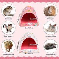 UPINS 2 Pack Guinea Pig Hideout, Washable Small Animal House Bed – Daily Care for Small Pets - 9.84 x 9.84 inch / Pink White - image 2
