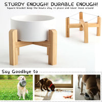 28 OZ Rust Red Elevated/Raised Ceramic Dog Bowl for Small and Medium - White / 7.6 Cups -Large - image 2