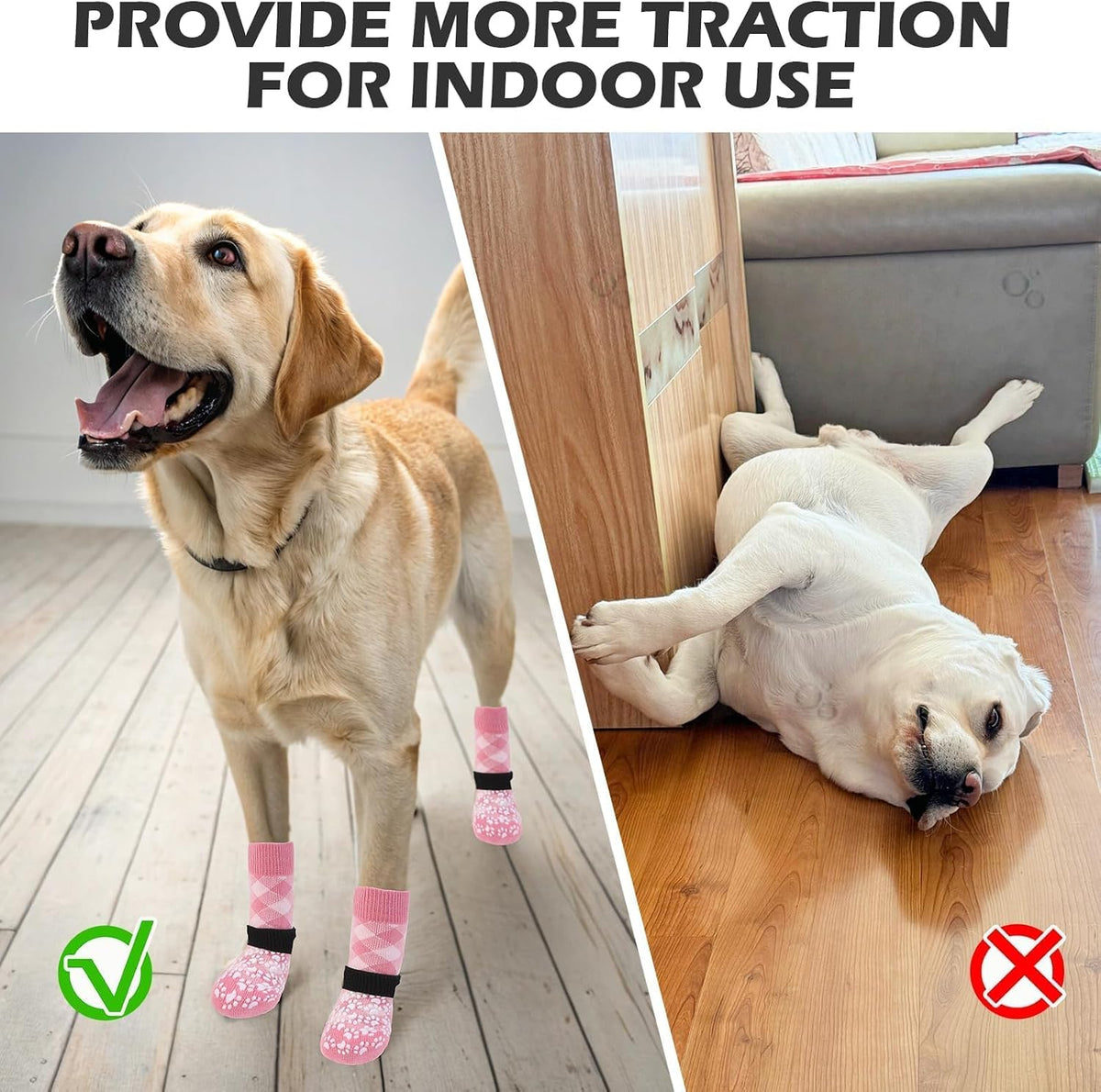 EXPAWLORER Dog Socks for Hot Pavement Summer to Prevent Licking Paws - Small / Pink - image 4