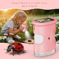 4K 1000X Handheld Digital Microscope for kids 2.0" IPS Screen – Fun for Kids & Family - Pink - image 4