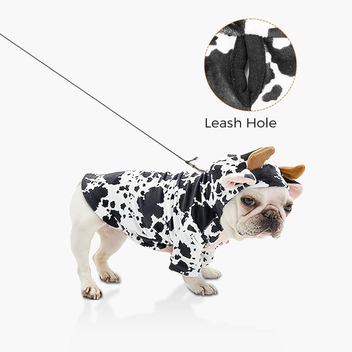 Dog Cow Costume for Halloween, Black and White - Cow / X-Large