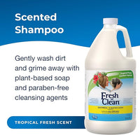 PetAg Fresh ’n Clean Oatmeal ’n Baking Soda Shampoo - Tropical Fresh Scent - 64 oz - Nurtures Dry, Itchy & Sensitive Skin with Vitamin E & Aloe - Strengthens & Repairs Coats - Soap Free