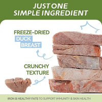 OPET Freeze Dried Duck Cat Treats, Single Ingredient Grain Free High Protein Pet Food for Cats and Dogs, Healthy Training Snacks，Freeze Dried Duck Breast Sliced Fillets (Duck Breast, 1.48 Ounce)
