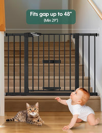 Babelio 36" Tall Pet Gate with Cat Door, CatPrivilege II, 29-40" - Black / 29-48" Wide, 30" Tall - image 3