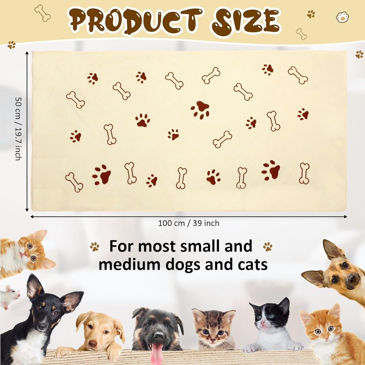 Irenare 12 Pack Dog Bath Towel Set 20'' x 39'' Microfiber - Beige - image 2