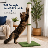 Dimaka Tall Cat Scratching Post Tree Scratcher with Sisal Rope - Green / 34 inches for Large Cats - image 3
