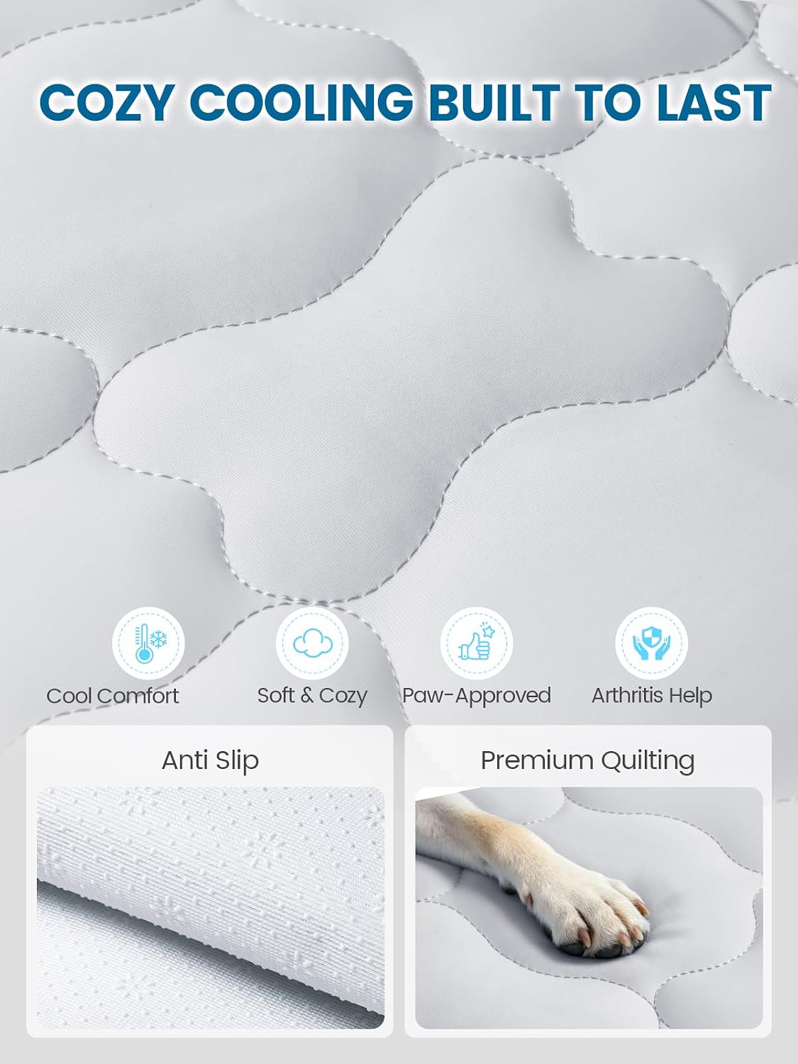 Mora Pets Dog Cooling Mat Instant Pet Cooling Pad Bed for Large Dogs - Light Grey / 36-Inch (Medium) - image 4