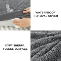 LE SURE Waterproof Dog Bed Cover Replacement - Large / Dark Grey-Sherpa / Sherpa - image 4