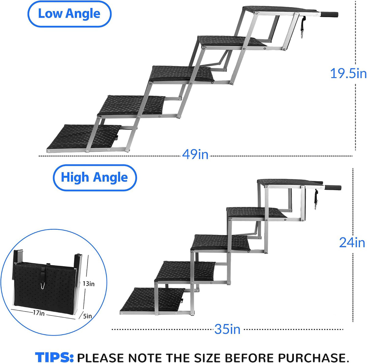 Foldable Dog Stairs for Car - 5 Steps - image 2
