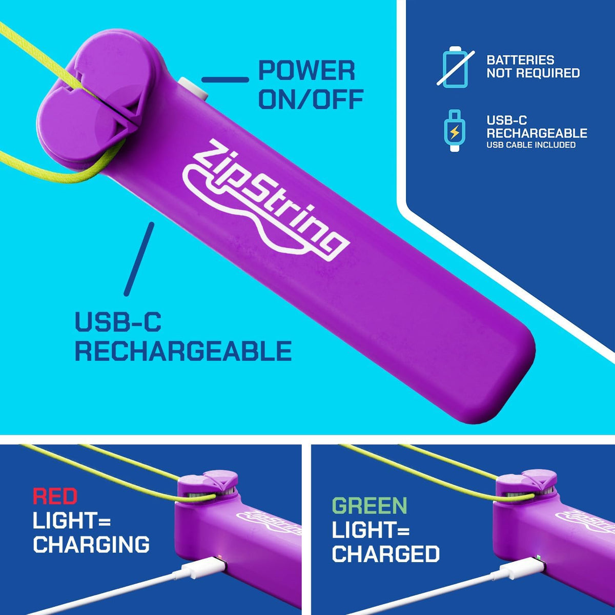 ZipString Original Rope Launcher Toy - Vivacious Violet - image 3