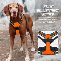 BARKBAY No Pull Dog Harness Front Clip Heavy Duty Reflective Easy Control Handle for Large Dog Walking(Orange,M)