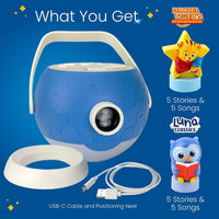 Kids Pink Book Projector, 5 Read Aloud Fairytale Stories - Daniel Tiger, Owl & Projector - image 3