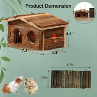 Hamiledyi Hamster Hideout House Wooden Rat Hut for Gerbils Dwarf Mouse – Essentials for Small Pets - Pattern:A - image 4