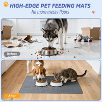 Large Dog Mats for Food and Water - Gray / 40"L x 30"W - image 3