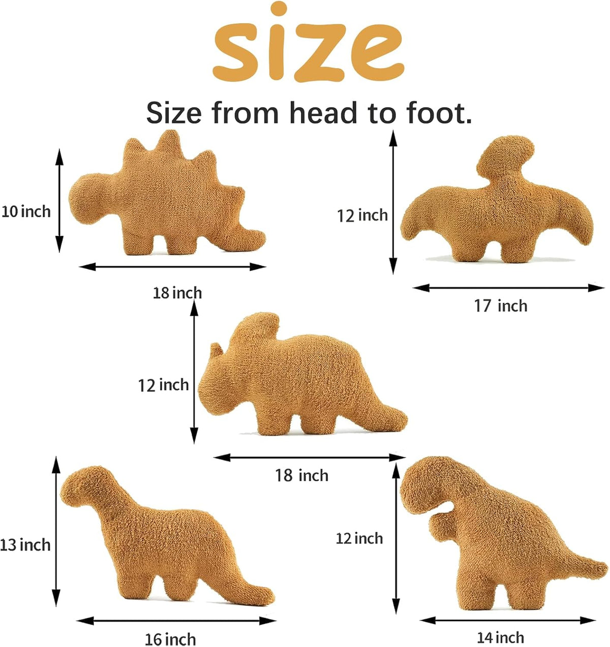 3 Packs Dino Nugget Pillow Plush - 5 Pack Dino - image 4