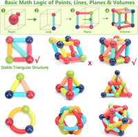 COUOMOXA Magnetic Building Blocks STEM for Toddlers: 74pcs Montessori - 74 PCS - image 3