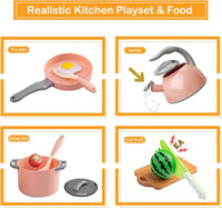 35Pcs Kids Kitchen Toy Accessories - Pink / 90Pcs - image 4
