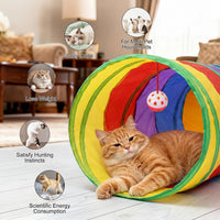 Bemodst Cat Tunnel for Indoor Cats - Rainbow-5 Way - image 3