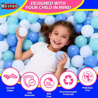 Ball Pit Balls Pack of 100 200 500 - Blue+Blue+White / 100 balls - image 3