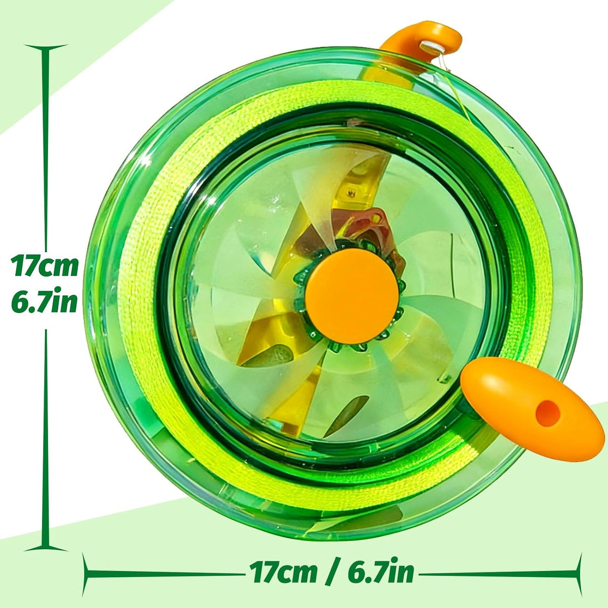 Simxkai Kite Line Winder – Beginner-Friendly Spool with Easy-Grip Handle – Fun for Kids & Family - 7in with 500ft / Green - image 2