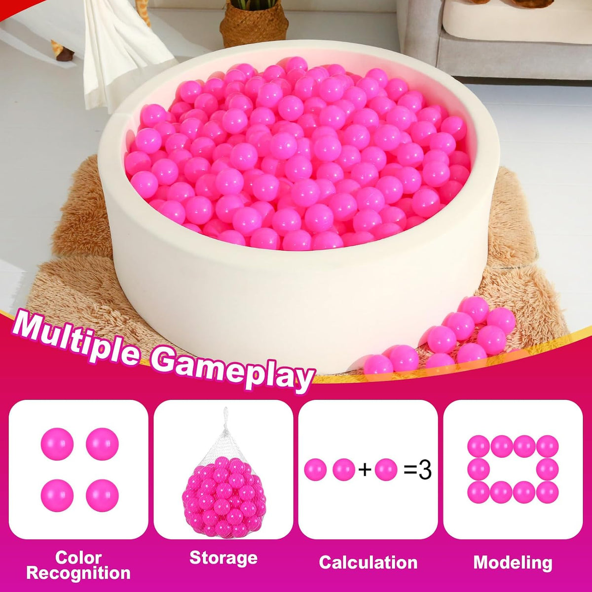 Realhaha 2.76 inch ball pit balls in mixed colors - view 13