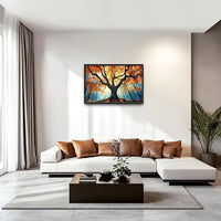 Extra Large Tree of Life Framed Wall Art for Living Room,Fall Autumn Forest Sunrise Landscape Pictures Wall Decor,Nature Canvas Print Painting Modern Artwork Bedroom Office 36L" x 24W"