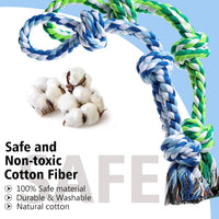 XIGOU Dog Rope Toy, Dog Chew Toys for Aggressive Chewers - Blue & Green - image 3
