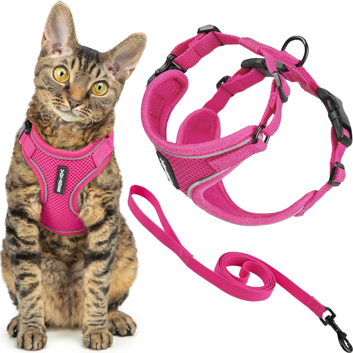 Voyager Escape-Proof Step-in Harness & Leash, Orange - Fuchsia (327) / XXS (Chest: 11.5 - 14")