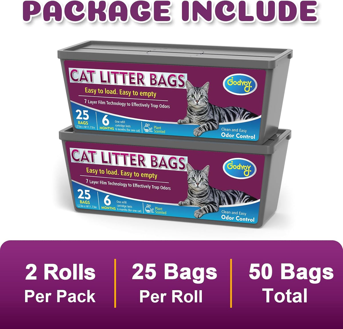 Cat Litter Refill Bags Compatible with Genie Easy Roll Litter Bin – Daily Care for Cats - 2 Packs - image 3