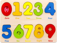 Aile Toddler Wooden Preschool Learning Shape Peg Puzzle Board Toys – Fun for Kids & Family - Number Puzzle