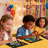 ZMLM Scratch Paper Art-Crafts Gift: 2 Pack Rainbow Notebooks Supplies - Dark Yellow - image 4
