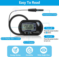 DaToo Aquarium Thermometer with Large LCD Display Fahrenheit/Celsius - 2 Pack - image 3