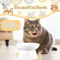Layhit 2 Pack Raised Slow Feeder Cat Bowls Ceramic Elevated Cat Food - White - image 4