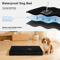 Large Plush Dog Bed for Crate with Washable Cover, 35x22 - 41.0"L x 27.0"W x 3.0"Th / Black - image 4