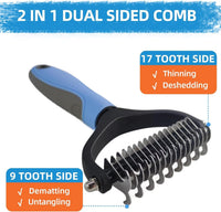 Bath Grooming Kit for Pets, Hair Brush Set with Towel - 9-Blue - image 4