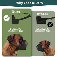 Soft Fabric Dog Muzzle for Pitbull Rottweiler Anti Fierce Biting – Essentials for Dogs - Black / M [Snout Cir: 8.5"-9.5"] - image 3