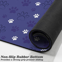 Dog Food Mat, Absorbent Water Bowl Mats Cat Pet Feeding Placemats Pink 20 * 12 inch – Essentials for Dogs - Dark Blue / 24"L x 16"W - image 3