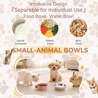 2Pcs Pets Lightweight Stainless Steel Bowl - Pink-Medium - image 3