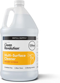 Clean Revolution Multi Surface Cleaner Refill Supply, Non-Toxic, Eco-Friendly & Plant-Based, Ready to Use, Dreamy Citrus, 128 Fl Oz (1 Gallon)