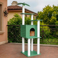 62"Tall Outdoor Cat Tree,Weatherproof Large Cat Condo with Scratching Posts – Essentials for Cats - CTT-4