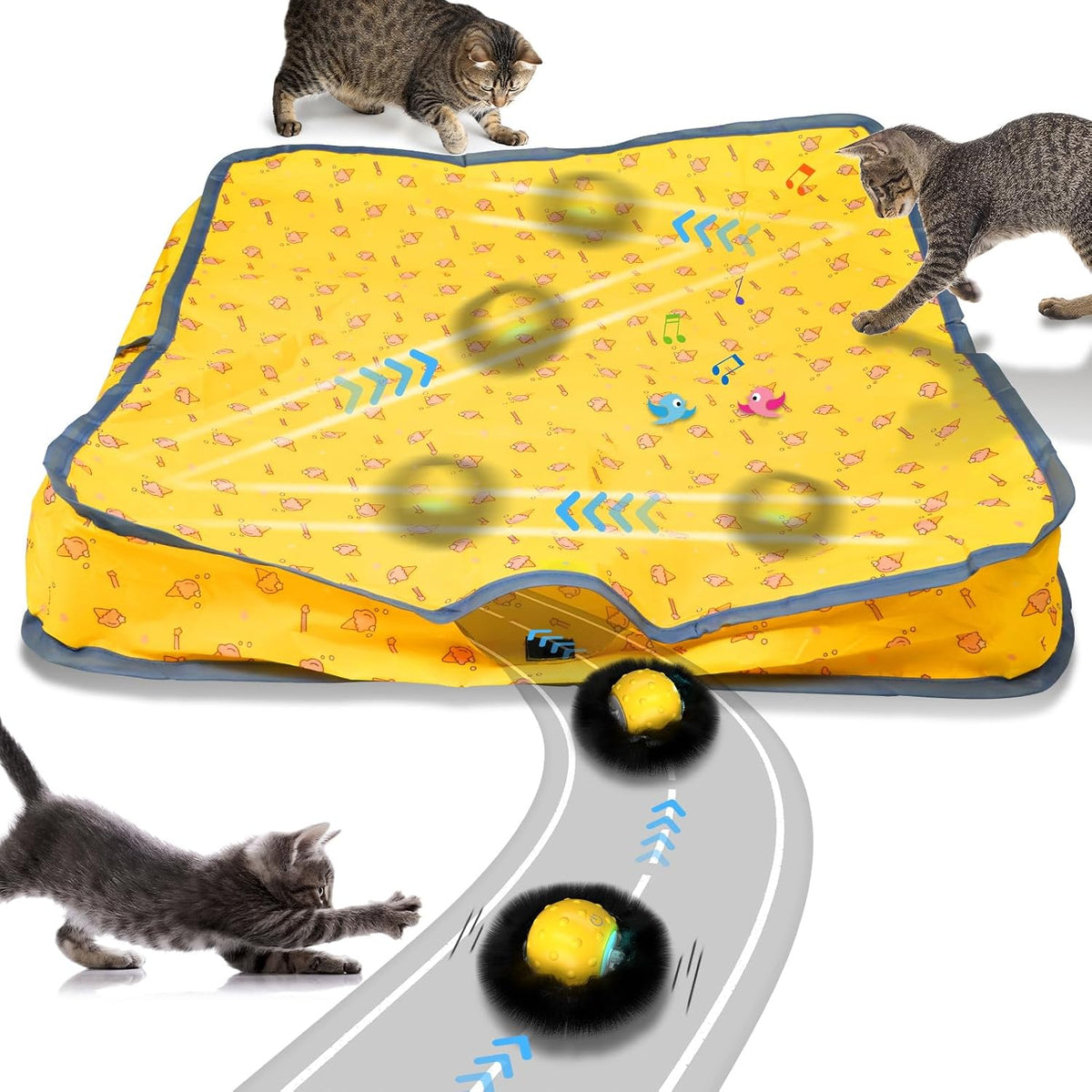 Waaiio Interactive Cat Toys for Indoor Cats - yellow