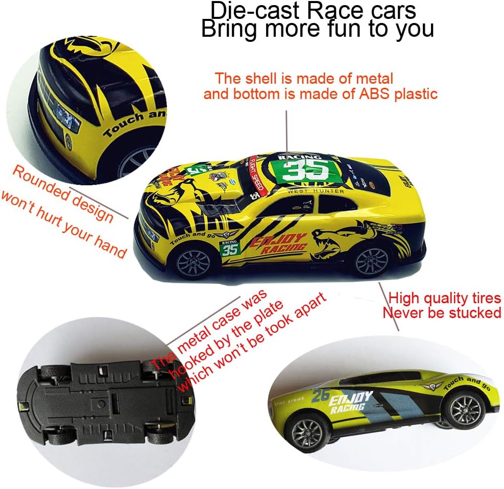 Himeeu pull back race cars set of 5, colorful 3 inch die cast metal toy cars - view 4