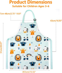 Kids Apron for Boys and Girls Aged 3-6 100% Cotton Blue WQHM – Fun for Kids & Family - Green 1-pack Apron - image 2